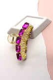 GLASS RHINESTONE HAIR CLAW CLIPS | 40H566: FUCHSIA