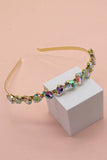 ACRYLIC BEAD RHINESTONE EMBELLISHED HEADBAND | 40HB114: CLEAR AB