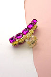 GLASS RHINESTONE HAIR CLAW CLIPS | 40H566: FUCHSIA