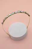 ACRYLIC BEAD RHINESTONE EMBELLISHED HEADBAND | 40HB114: CLEAR AB